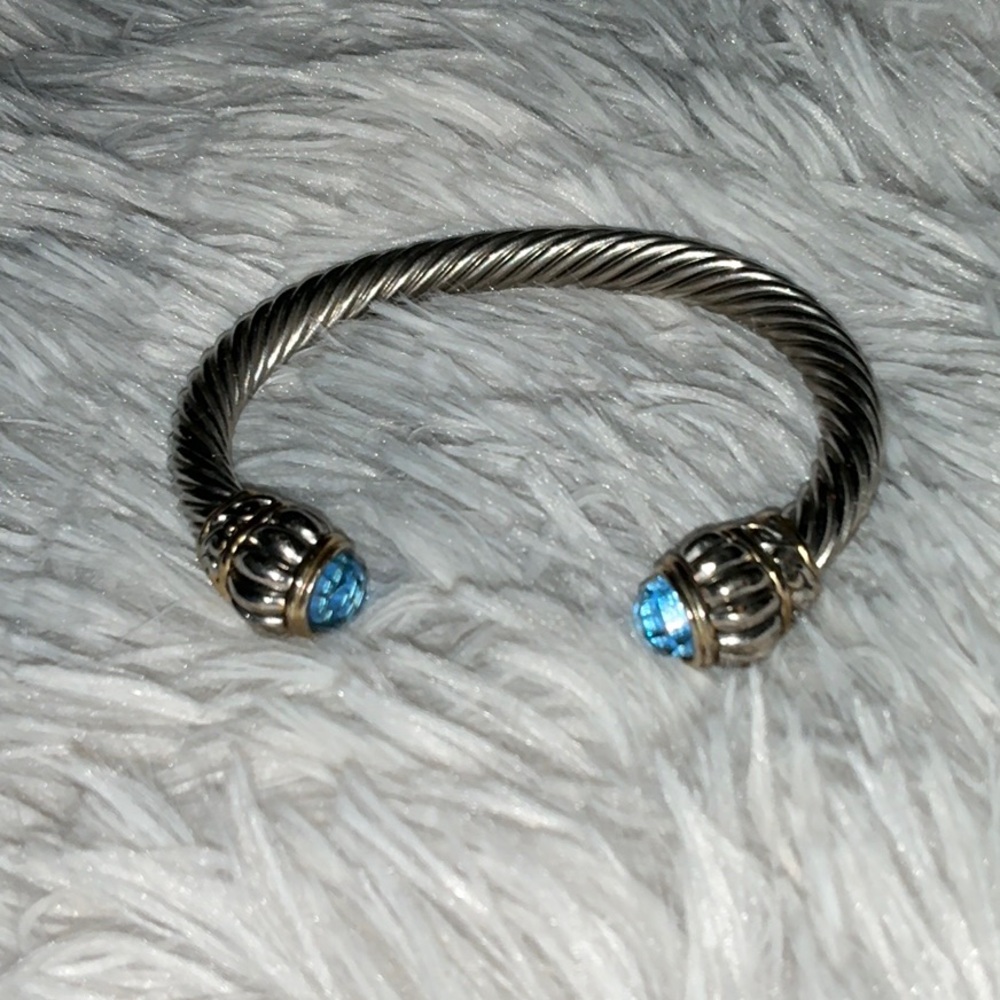 David Yurman cable classic bracelet with blue topaz 7 mm